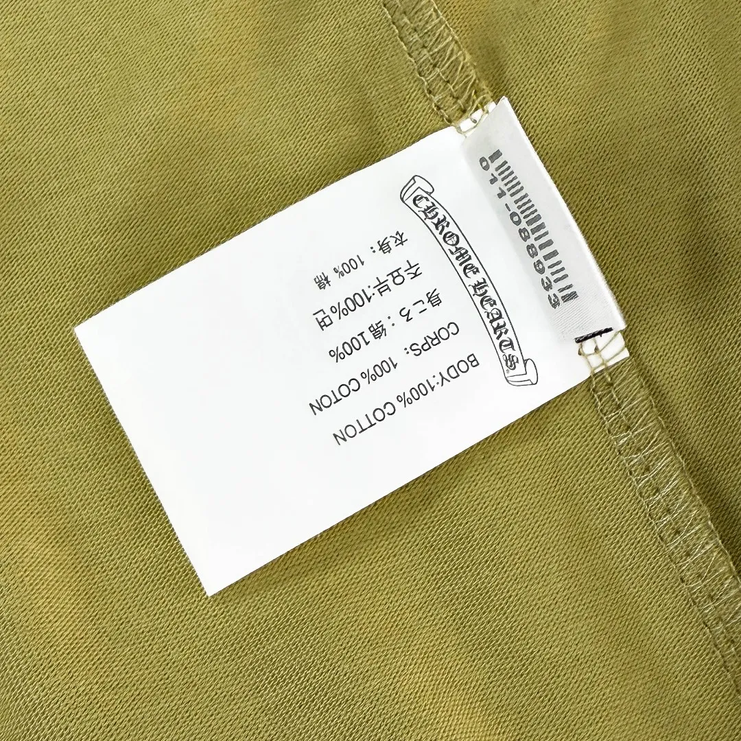 P180 Chrome hearts 25 high version fabrics made of 300 grams of high-density cotton, no deformation, no shrinkage, complete with three labels, same style for men and women, process; printing + denim patch embroidery process + original metal label Color: black white khaki SIZE: S-XL